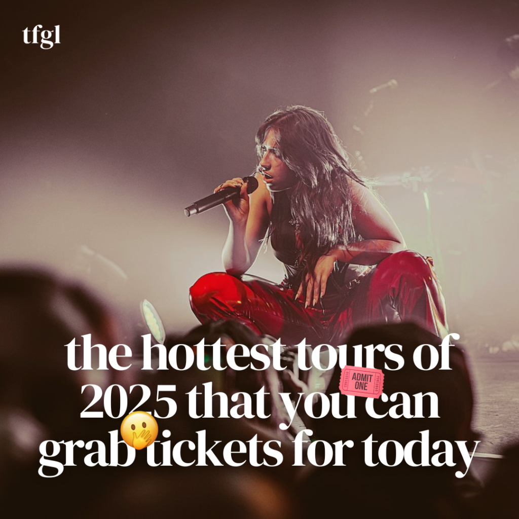 Graphic directing people to The Hottest Tours of 2025 article on That Fangirl Life